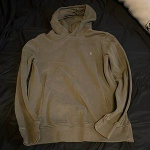 All saints pull over hoodie olive green raven